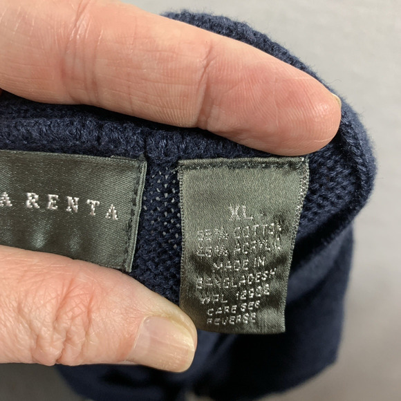 Mens Windowpane Cardigan Sweater Sz XL Navy Heritage Ivy League Preppy Grandpa - Picture 7 of 10